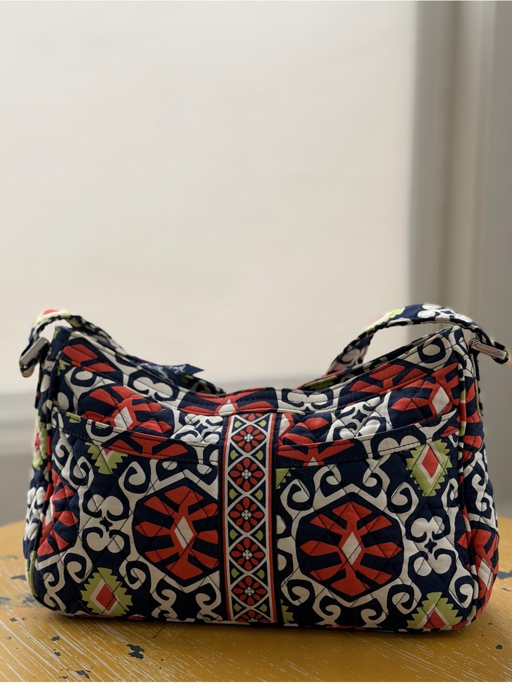 Vera Bradley Quilted Shoulder Bag - Navy, Red, White & Lime